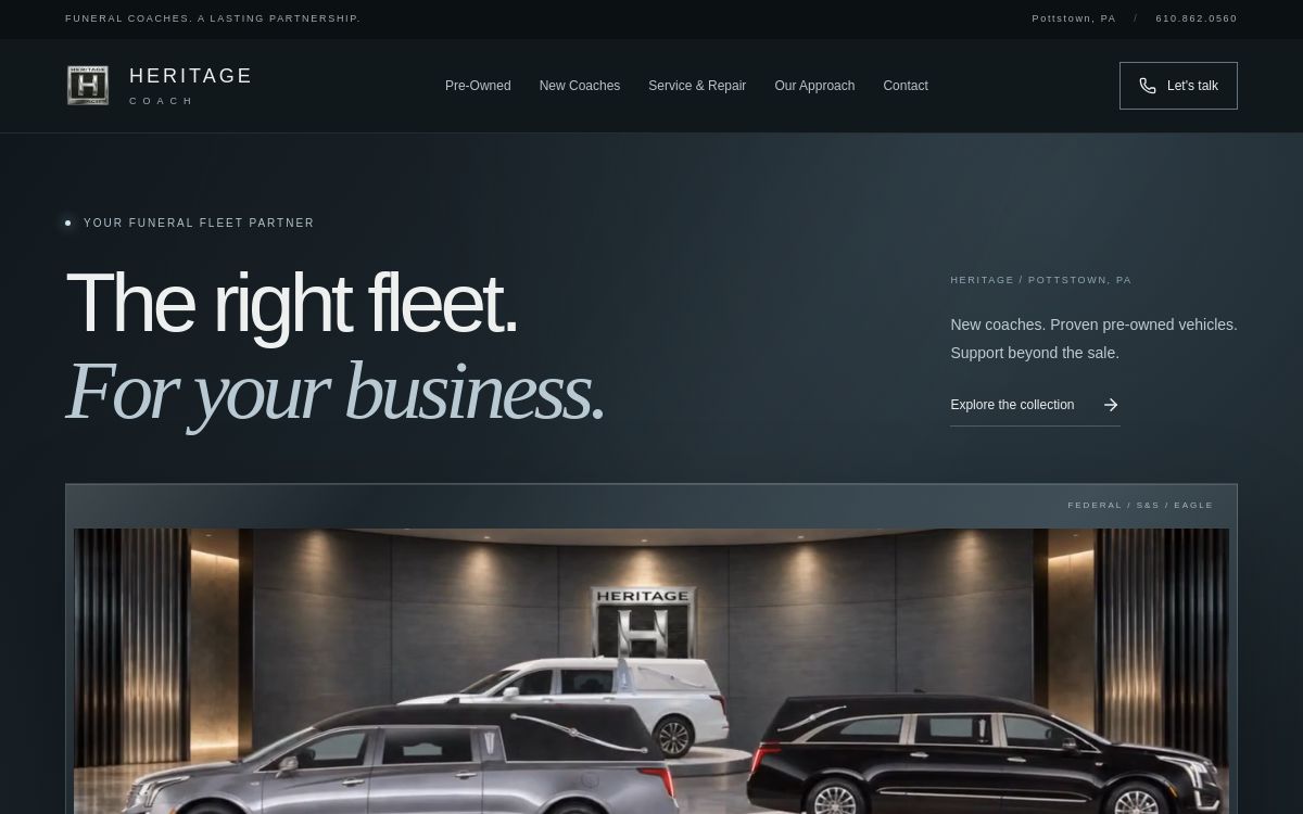 Heritage Coach website design preview